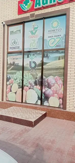 Agro dorixona: оклейка витрин и дверей полноцветными изображениями