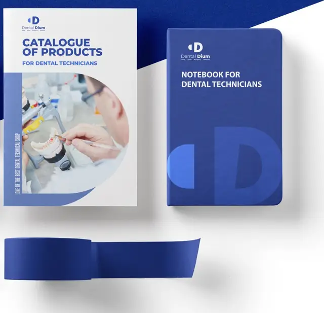 Dental Dium: фирменный стиль: каталог продукции и блокнот