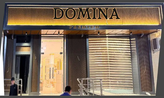 DOMINA PREMIUM: световые буквы на фасаде магазина