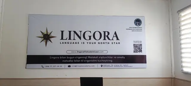 LINGORA: настенный баннер в учебном центре