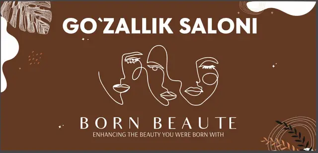 GO‘ZALLIK SALONI BORN BEAUTE: макет вывески-баннера салона красоты