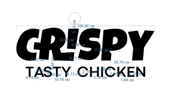 CRISPY TASTY CHICKEN: производственный макет букв 187 см для резки
