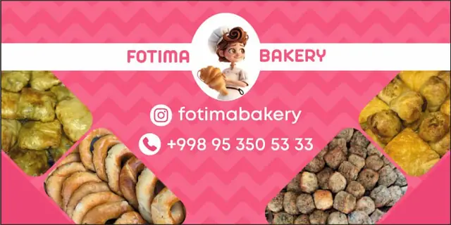 Макет FOTIMA BAKERY: дизайн меню-плаката и баннера пекарни