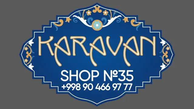 KARAVAN SHOP №35: макет фигурной вывески магазина с национальным орнаментом
