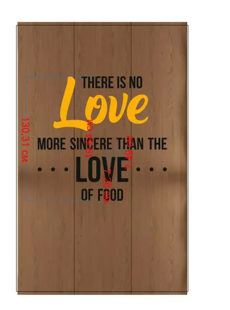 Макет There is no love more sincere than the love of food: дизайн декоративного панно на дереве для интерьера кафе
