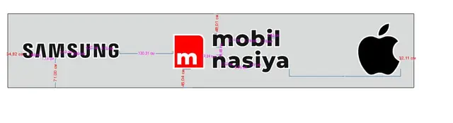 mobil nasiya: макет вывески магазина телефонов с логотипами Samsung и Apple