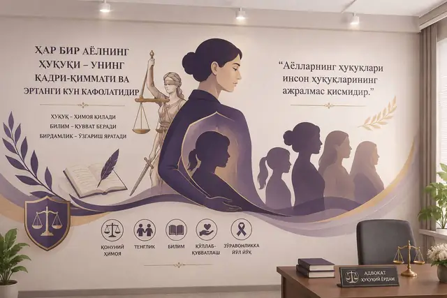 Панно о семье и правах женщин: визуализация настенного панно в кабинете и макеты интерьерных плакатов