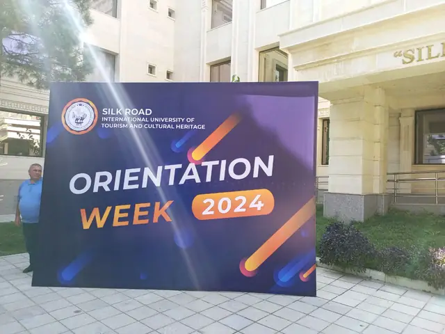 ORIENTATION WEEK 2024: пресс-волл для университета Silk Road