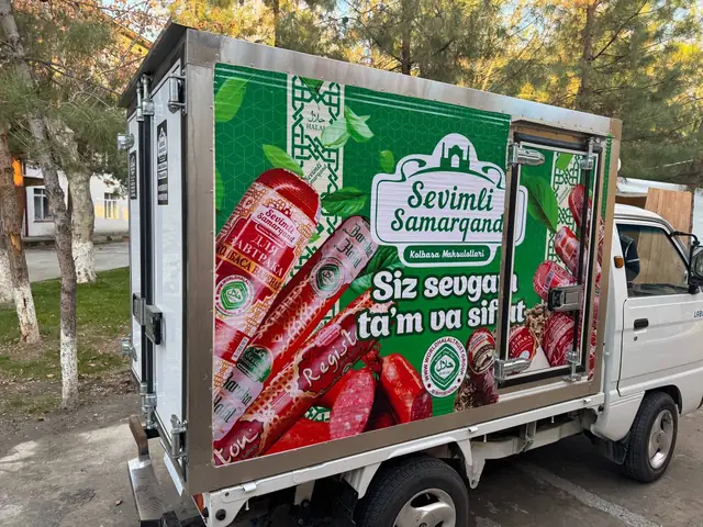 Sevimli Samarqand: брендирование фургонов колбасных изделий